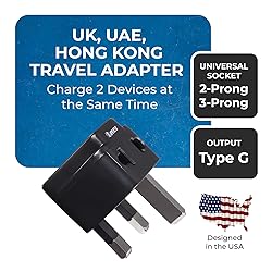 OREI USA to UK Travel Plug Adapter - Type G Travel