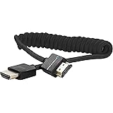 KONDOR BLUE Full HDMI Thin Short Coiled Nylon Braided Cable for On-Camera Film Cinema Monitors | 2.0 High Speed 4K 3D HDR | |