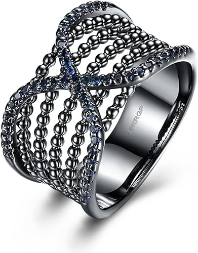 Amazon Rockyu ブランド メンズ 指輪 14 ステンレス ブラック 青 ターコイズ ファッション リング リング 通販