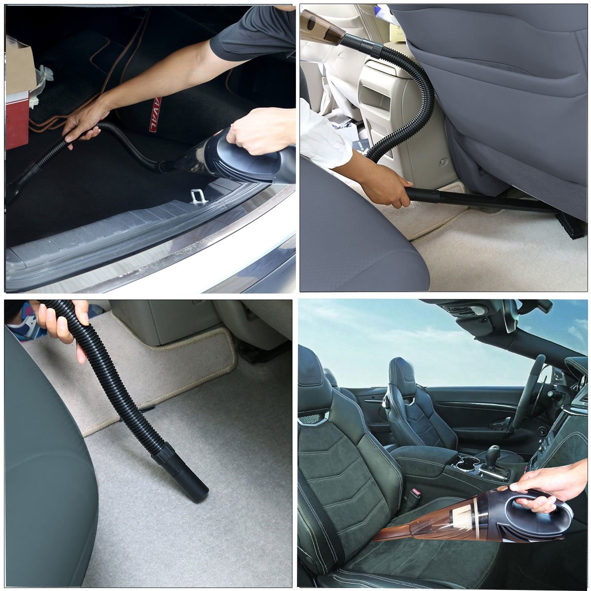 KULUSSY Car Vacuum Cleaner, Handheld Auto Vacuum of High Power Wet & Dry Car VAC Stainless Steel Strong Suction Mini Size DC 12-Volt 16.47ft(5M) Power Cable with a Carry Bag By