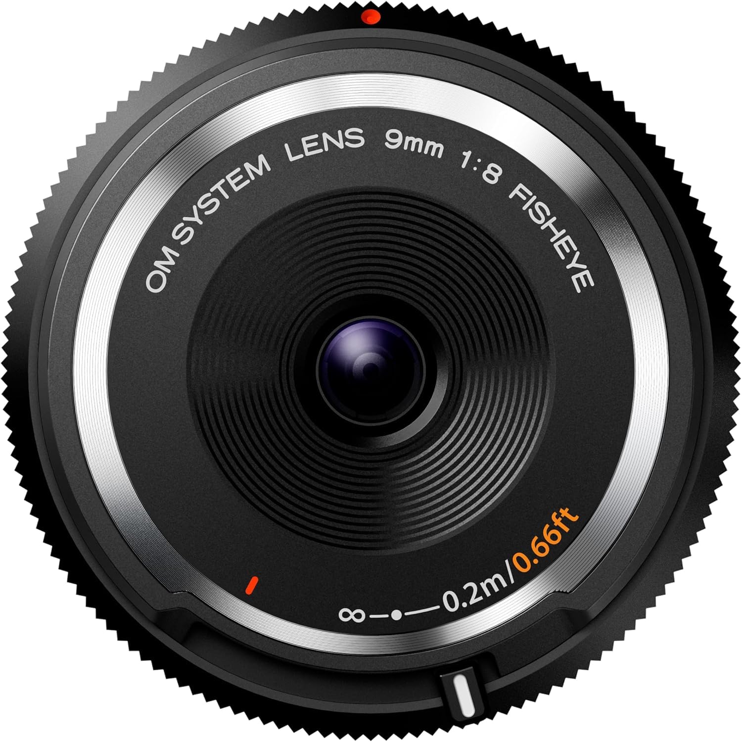 OM SYSTEM 9 mm 1:8.0 Fish Eye Body Cap Lens, suitable for all Olympus, Panasonic MFT Cameras - Black