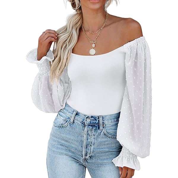 Amazon.com: Tunlaud Women Square Neck Puff Long Sleeve