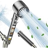 Filtered Shower Head with Handheld, High Pressure Multiple Spray Showerhead with ON/OFF Switch and 18-Stage Water Softener Fi