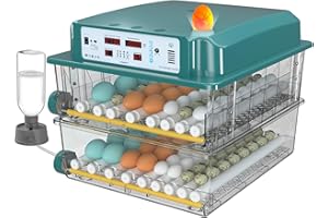 Chalixion Incubators for Hatching Eggs 120, Chicken Egg Incubator with Automatic Egg Turning and Humidity Display, Temperature Control with 5 Automatic Incubation Modes, Incubation Day Counter