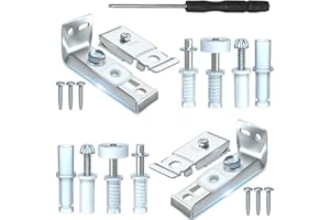 2Pcs Bifold Door Hardware Kit, Closet Door Repair Kit Hardware, Accordion Barn Folding Door Hardware Set with 3/8" Pivot, 7/8