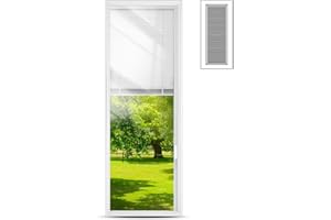 Pushglossy 22 x 64 Entry Door Glass Insert White Add On Blinds for Raised Frame Doors Exterior Front Door Window Inserts Replacement Kit for Home Improvement