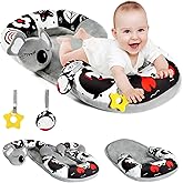 URMYWO Tummy Time Activity Mat - Cozy Tummy Time Mat for Newborn 0-12 Months, Breathable and Soft Infant Baby Sit Me Up Floor Seat Early Sensory Development Gifts Tummy Time Play Toys