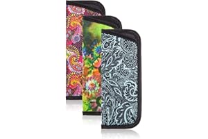 TRIUMPH VISION 3 Pack Reading Glasses Pouch - Soft Eyeglasses Bag Portable Cloth Eyewear Case