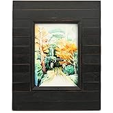 Eosglac 5x7 Picture Frame Distressed Black, Timbermount Rustic Photo Frame with Wood Siding Look, Tabletop or Wall Display