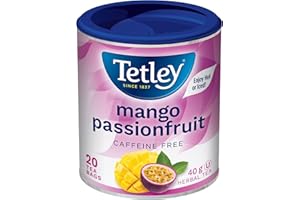Tetley Tea Mango Passionfruit Tea, Herbal Tea - 20 Tea Bags, 40 Grams, Naturally Caffeine Free, Decaf Tea