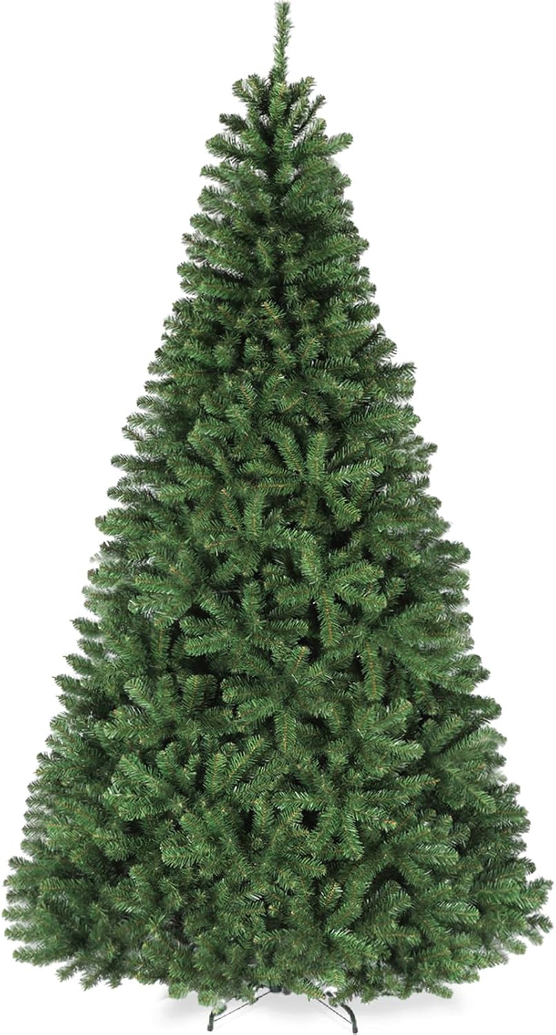Trees - Hykolity 7.5 ft Christmas Tree, Premium Spruce Artificial Christmas Tree with 1346 PVC Branch Tips, Metal Stand and Hinged Branches