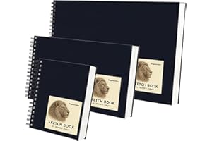 DagouColor Sketch Book, 3 Pack, 50 Sheets (100 Pages) Each, Includes 1*A3+1*A4+1*A5-150 Sheets in Total of Acid-Free Art Draw
