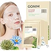 GONIM Face Mask Korean Skin Care with Hyaluronic Acid Serum, Collagen Activation, Vitamin C-Face Masks Skincare Hydration, Moisturizing Sheet Mask, Travel Essentials, Korean Face Mask 30ml x10pcs