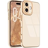 Lafunda Designed for iPhone 17 Case Cute, Luxury Plating Case for Women Girls Elegant Gold Edge Soft TPU Bumper Cover with Camera Protection Shockproof Silicone Phone Case for iPhone 17, White