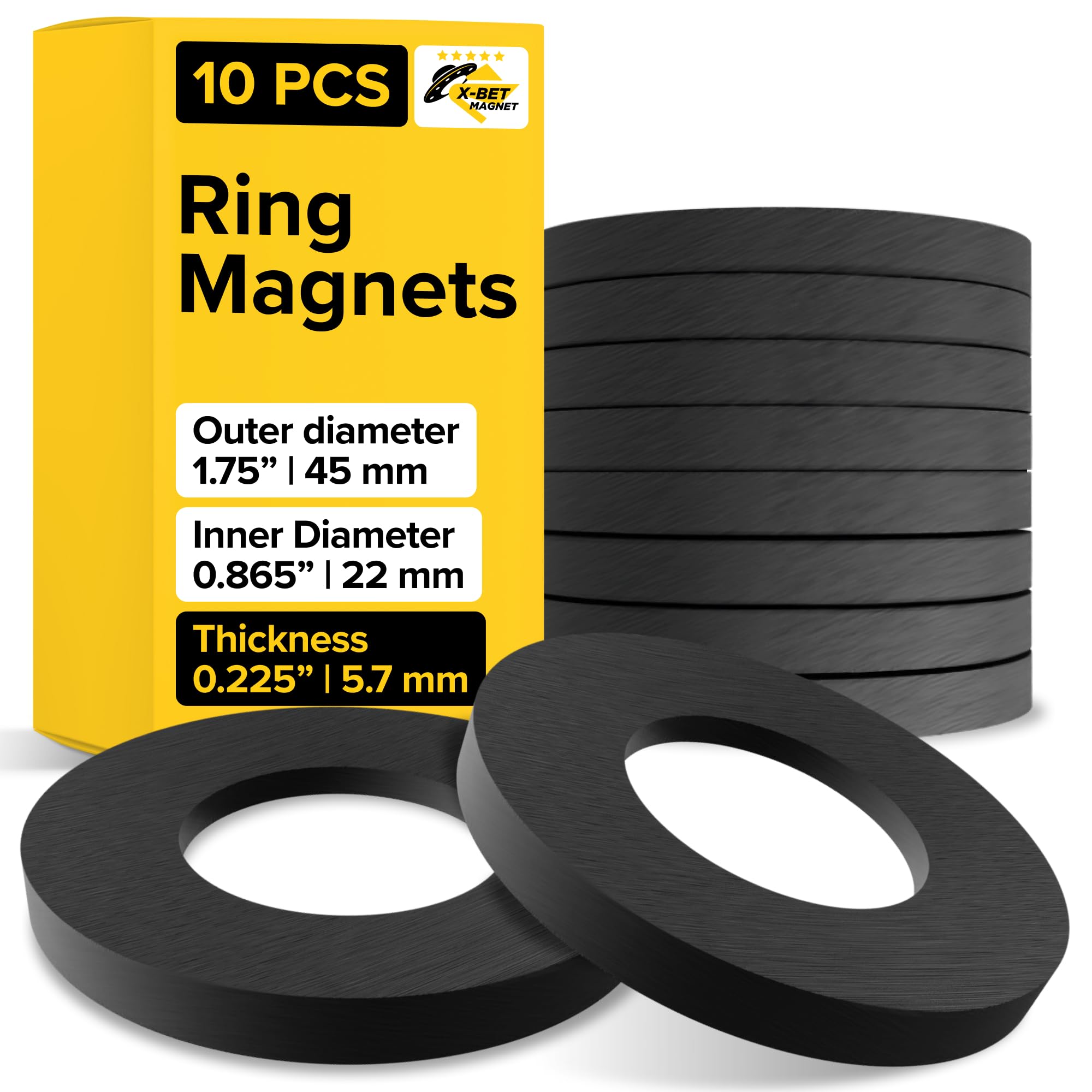Heavy Duty Ring Magnets - Ultra Strong 1.75 Inch