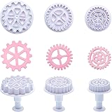Boao 6 Pieces Gear Cookie Cutters Steampunk Fondant
