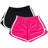 Cameway 2 Pack Women Cotton Running Athletic Shorts Gym Yoga Summer Active Dance Shorts Pants