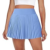 DLOODA Womens Pleated Tennis Skirts with Pocket Shorts High Waisted Skorts Lightweight Golf Skirt Flowy Athletic Skort