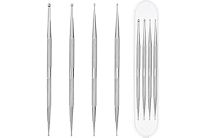 MOZEAT LENS Dotting Tools,4 Pcs Professional Ball End Nail Art Tools Nail Art Brushes Nail Design Tools Stailess Steel Dotting Pen Tool Nail Art Kit Rhinestone Picker Tool Pottery Tools Polymer Clay Tools