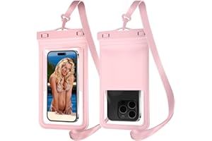 MOLOPPO Waterproof Phone Pouch, with Interior Card Holder, Large Dry Phone Case for iPhone 17 16 15 14 13 Pro Max, Beach Vacation Essentials,1 Pack, Pink