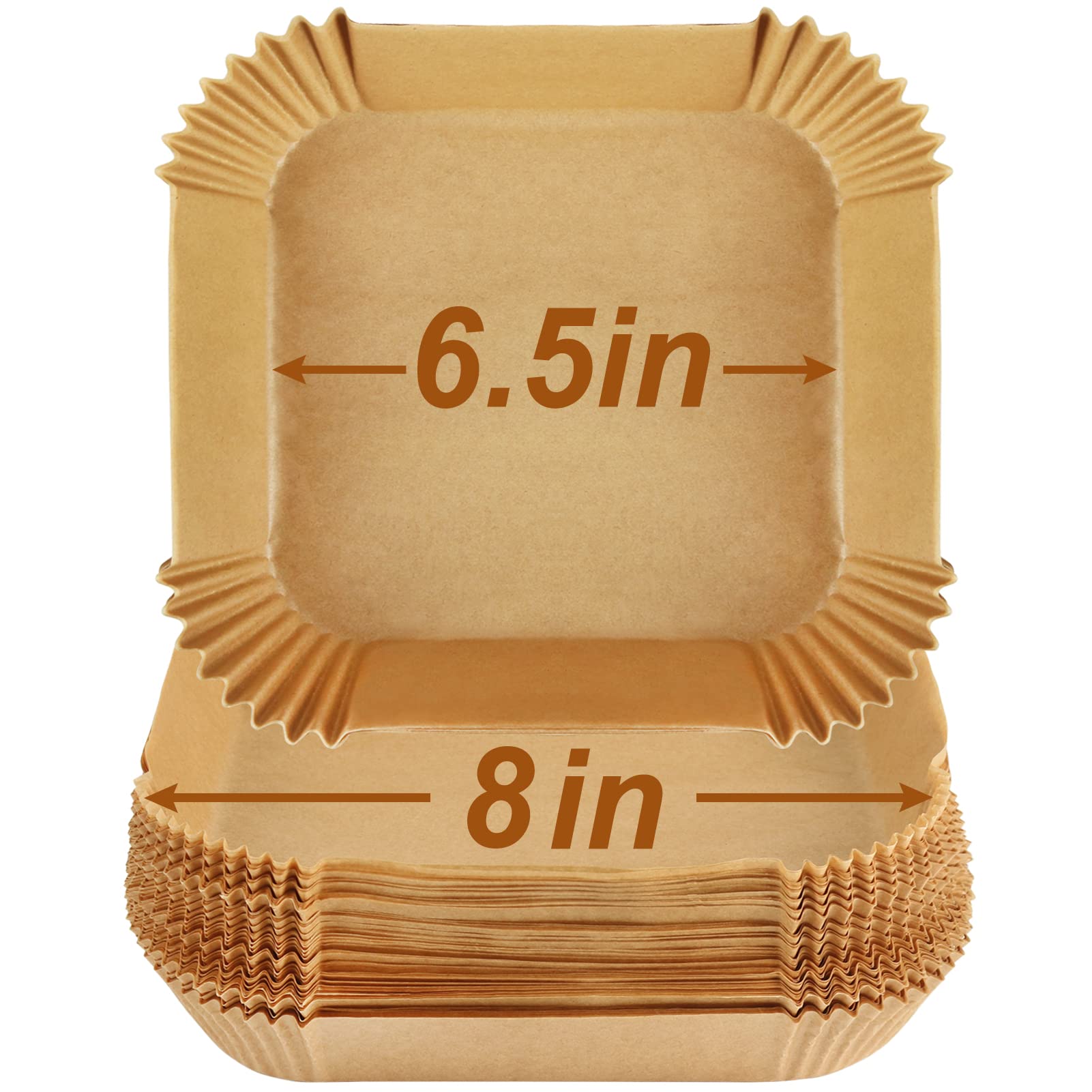 YQL Square Air Fryer Liners for Single Basket 3.5L-6L, 6.5inch Airfryer Liners Disposable for Ninja Speedi/AF140UK/SL300UK, Non Stick Parchment Paper for Cosori/Philips/Russell Hobbs/Chefman (50pcs)