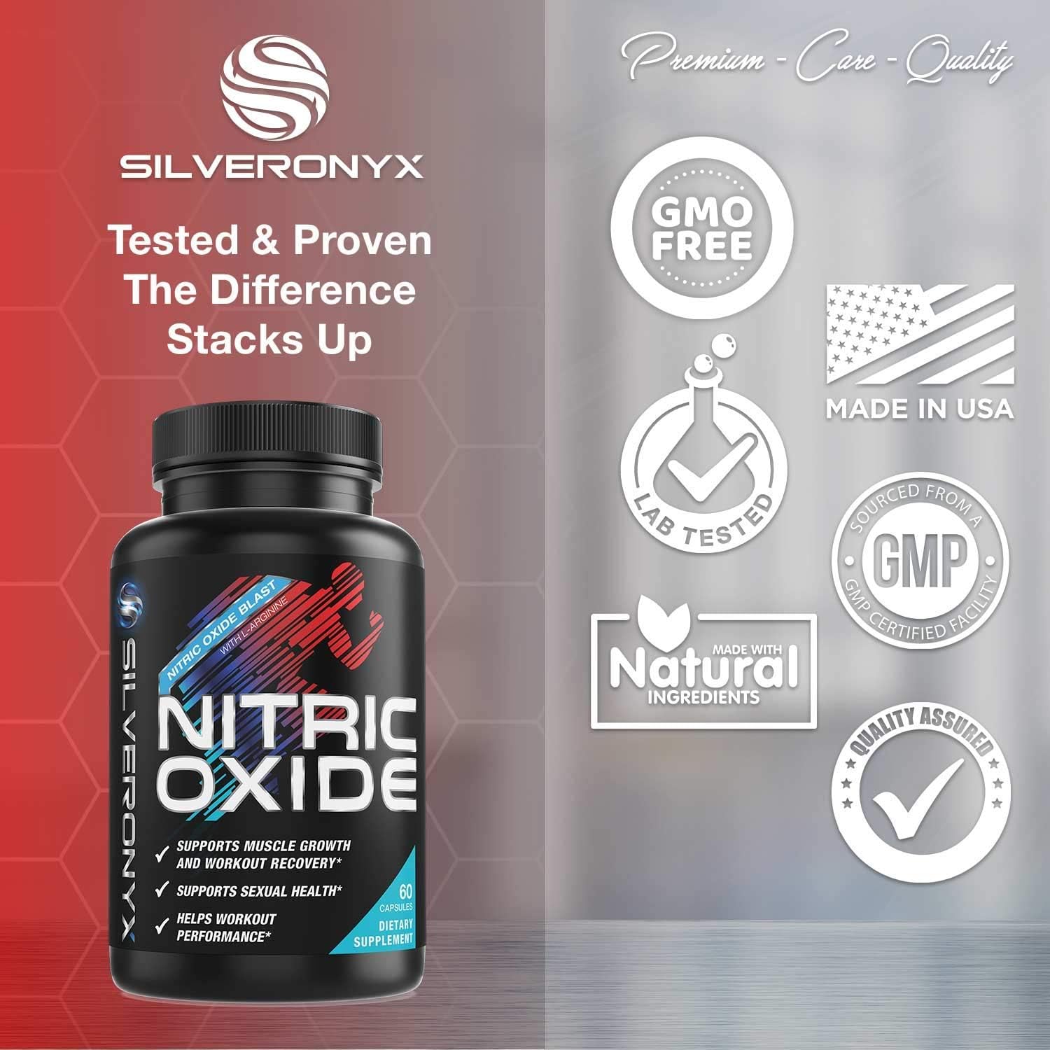 Extra Strength Nitric Oxide Supplement L Arginine 1300mg - Citrulline Malate, AAKG, Beta Alanine - Premium Muscle Building No Booster for Strength & Energy to Train Harder - 60 Capsules: Health & Personal Care