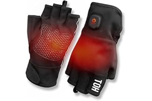 uncn Heated Gloves Fingerless for Women Man Work Touchscreen Gloves for Winter Cold Weather Rechargeable Electric
