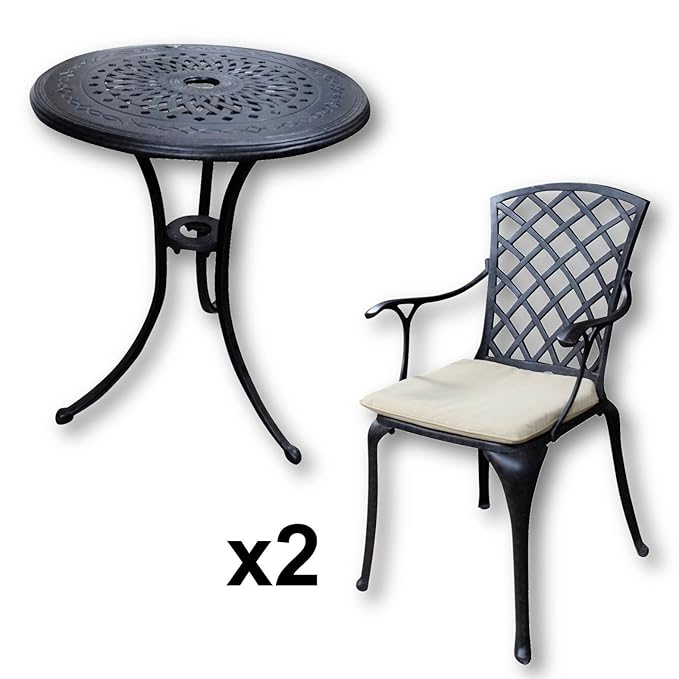 Amazon.de: Lazy Susan - ELLA 60 cm Bistrotisch mit 2 Stühlen - Rundes