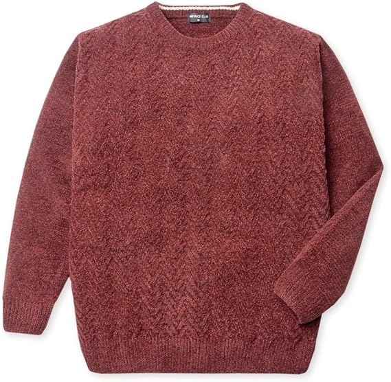 Amazon メンズ モールニットセーター ヘリンボーン柄織り柄 クルーネック マシンウォッシャブル 洗濯機ok 紳士 セーター 通販