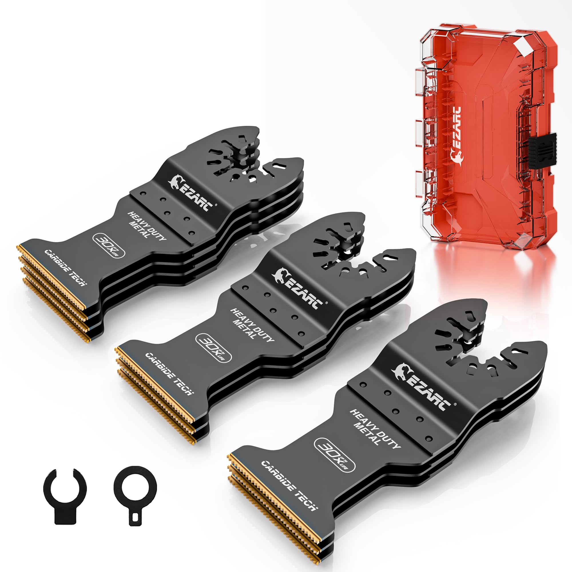 EZARC 10pcs Oscillating Multitool Blades Carbide Multitool Saw Blades for Hard Material, Hardened Metal, Nails, Bolts and Screws, 10-Pack