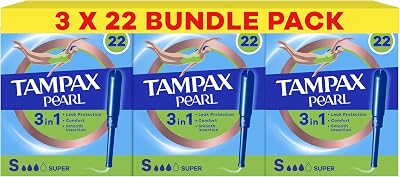 Tampax Pearl Super 3x22 Tampons SmoothTouch Plastic Applicator LeakGuard