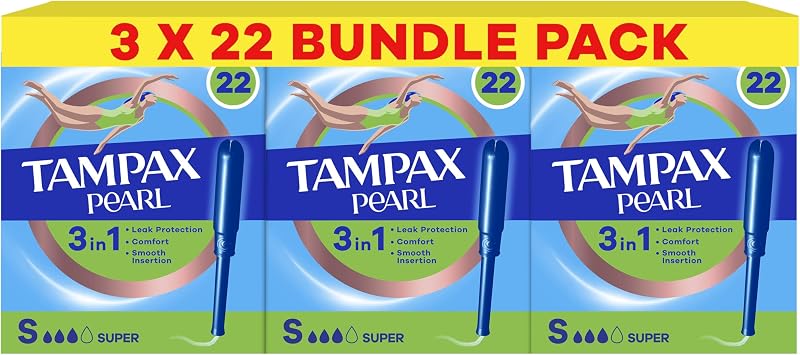 Tampax Pearl Super 3x22 Tampons SmoothTouch Plastic Applicator LeakGuard