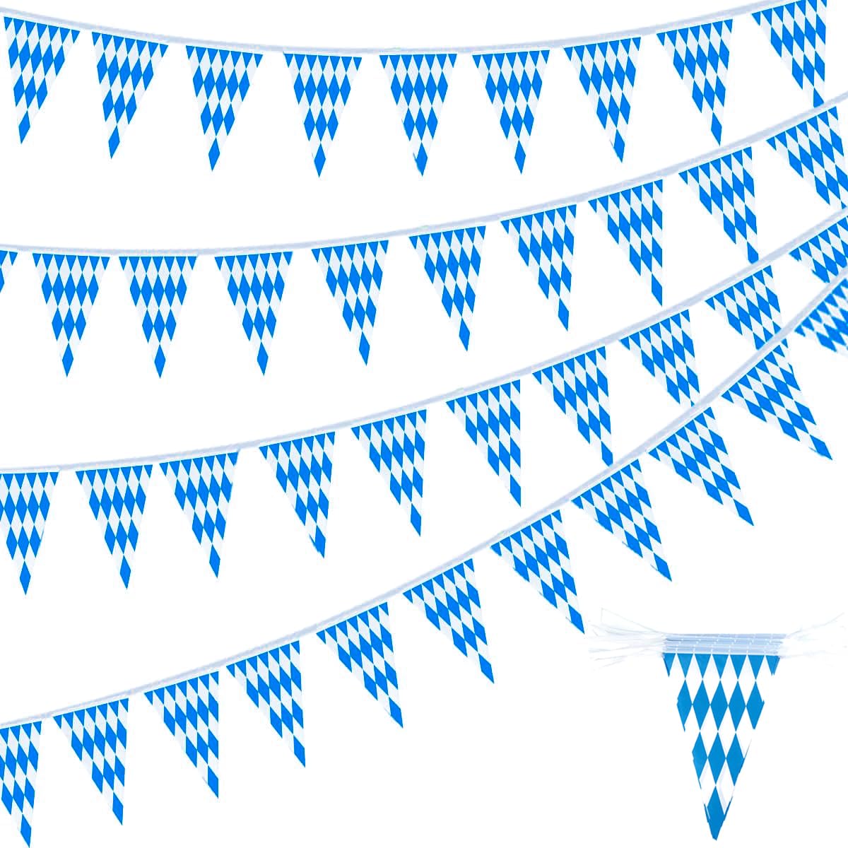 64 Feet Oktoberfest Bunting Banner, Oktoberfest Decoration, Oktoberfest Decoration Pennant, Oktoberfest Bunting Flags Triangle Flag, Bavarian Garland Octoberfest Party Supplies for Indoor Outdoor
