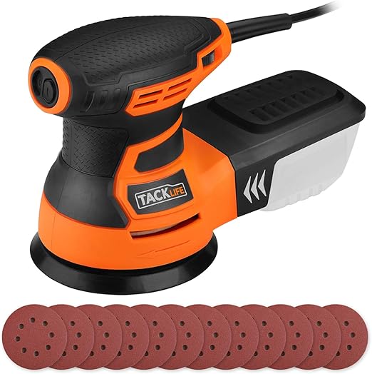 Amazon Tacklife サンダー 無段変速 ランダムサンダー ポリッシャー 300w rpm 低騒音 高集塵システム 12 サンドペーパー 125mm Diy コンパクト 24ヶ月間の保証 日本語取扱説明書 Prs01a Diy 工具 ガーデン