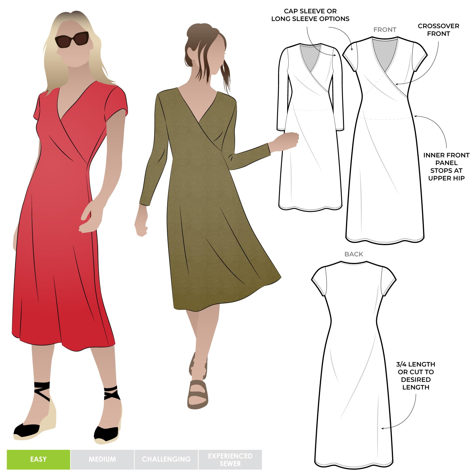 Style Arc Sewing Pattern - Suzie Knit Dress (Formerly Slip on Suzie Dress) - Sizes 18-30