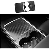 frani Center Console Wrap for 21-23 Model 3 &amp; 21-24 Model Y | Genuine Carbon Fiber Material with Custom Fit, Strong Residue-Free Self-Adhesive,Durable Sporty Upgrade