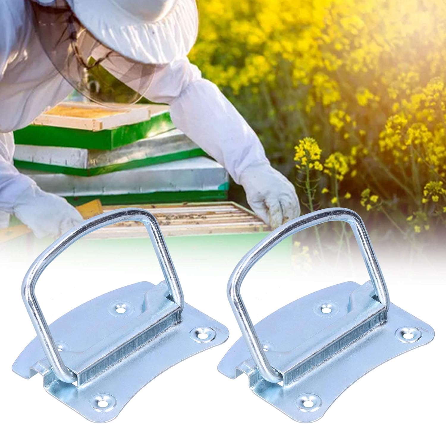 Bee Hives Handles, Bee Box Handle 4.3x3.9x0.4in Beehive Metal Handles