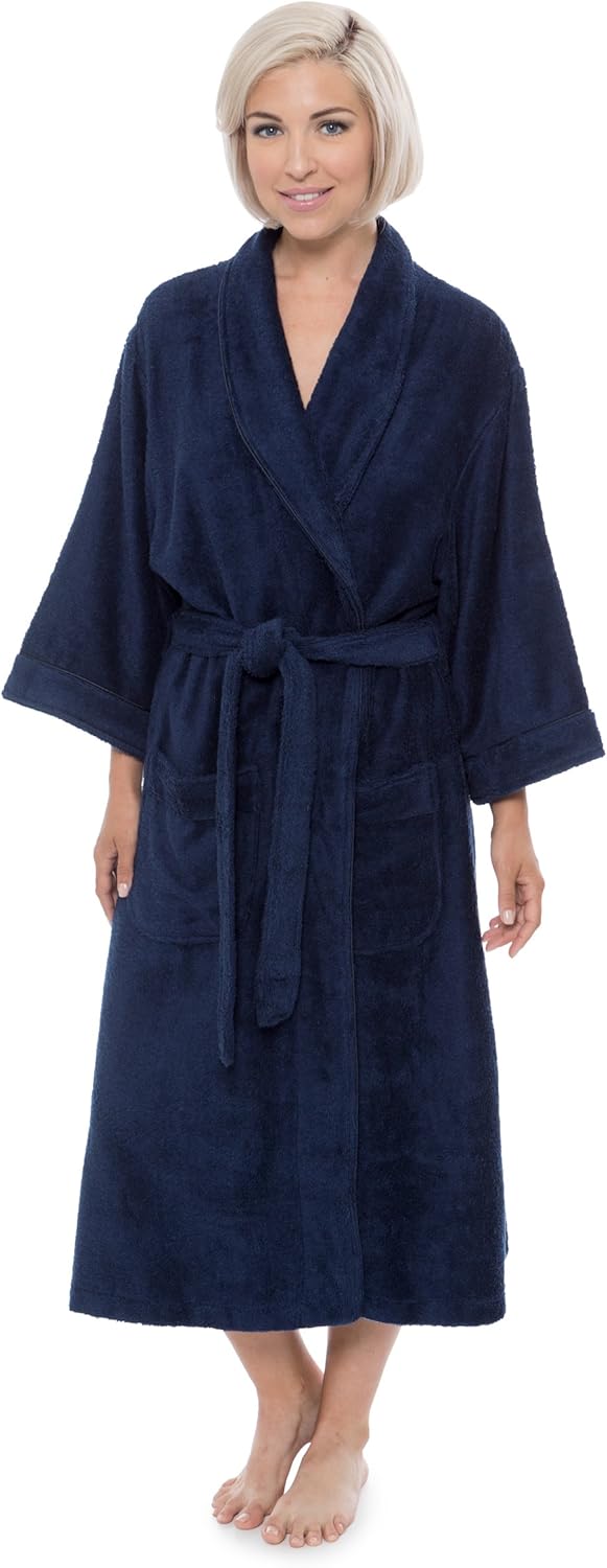 Women's Luxury Terry Cloth Bathrobe Bamboo Viscose Robe by Texere