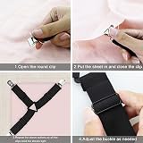 ZCYKJ Bed Sheet Holder Corner Straps 4 Pcs Adjustable Black Fasteners view 3