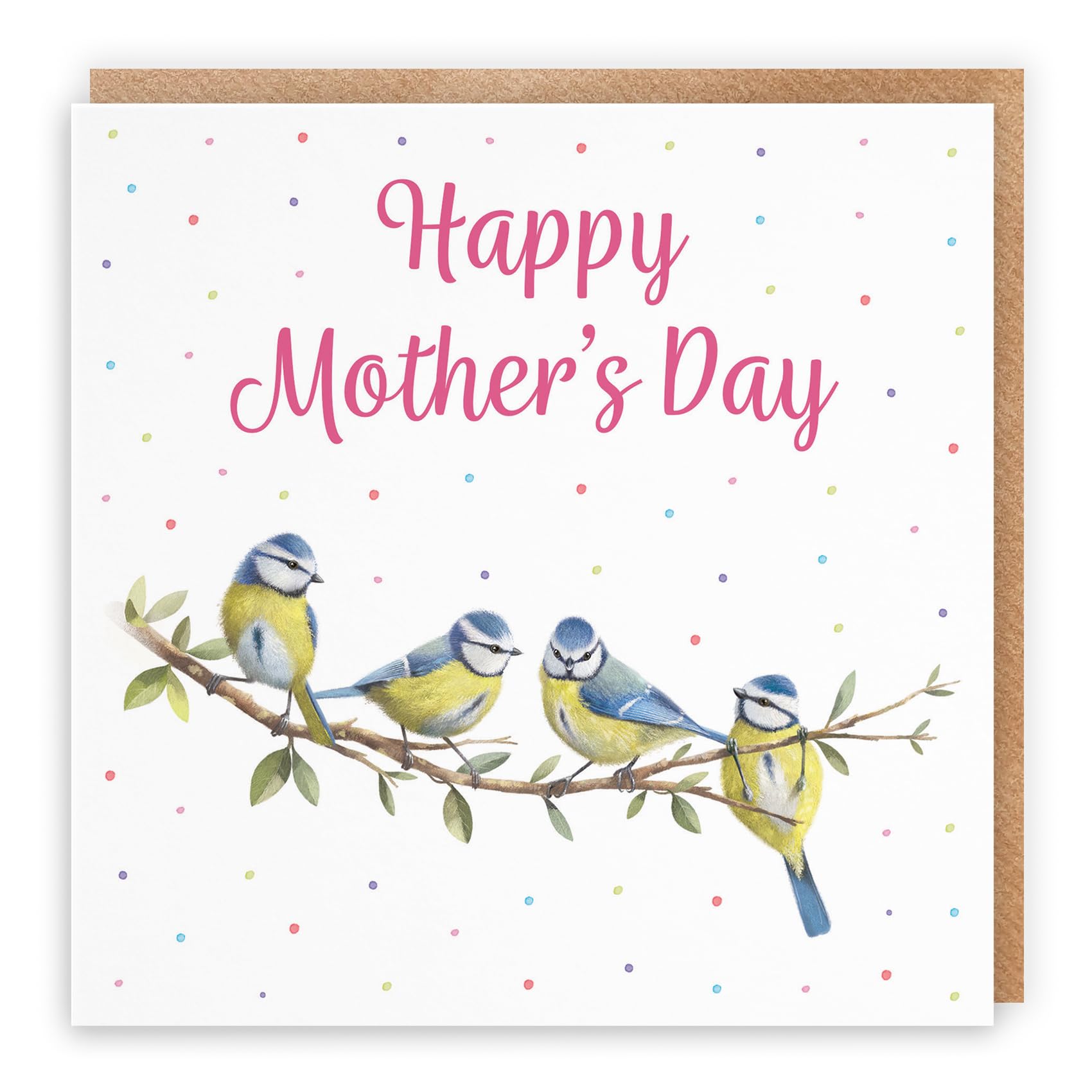 Hunts England - Blue Tits Funny Mother's Day Card - Milo's Gallery - Wildlife Mother's Day Card - Happy Mother's Day Card For Animal Lovers, Women, Mum, Grandma