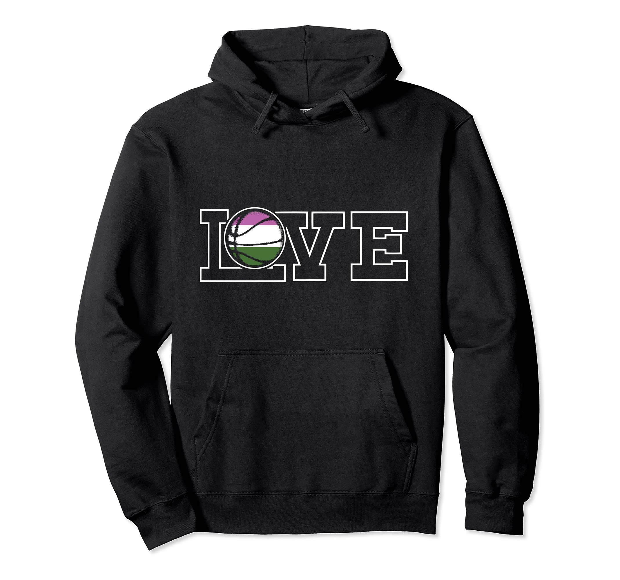 Love Basketball LGBT-Q Gender-queer Pride Sport Fan Ally Pullover Hoodie