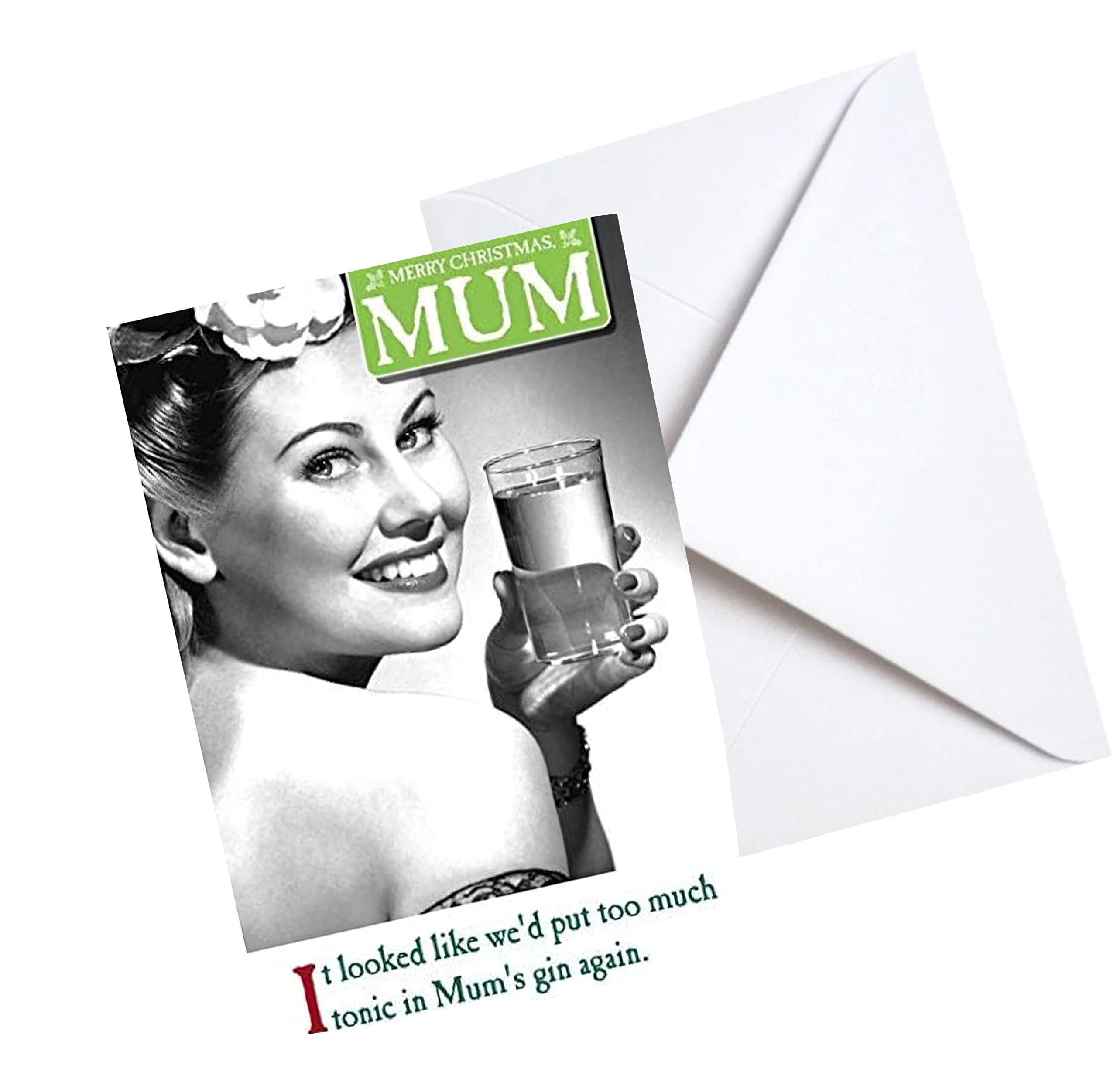 Gin, Mum, Christmas Card,159x235