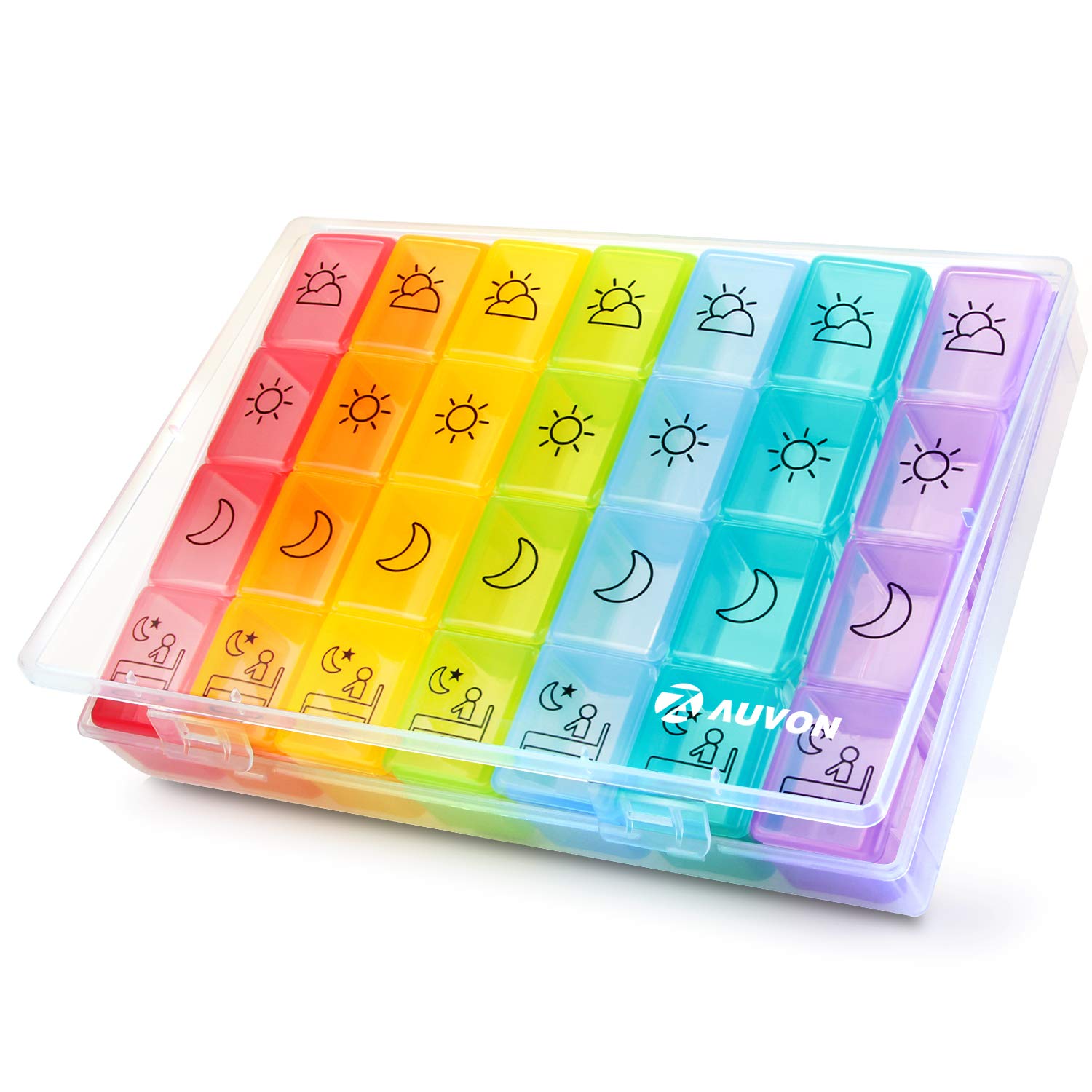 Extra Large Pill Organizer 7 Day Weekly with XL Cute Travel Case [12" x