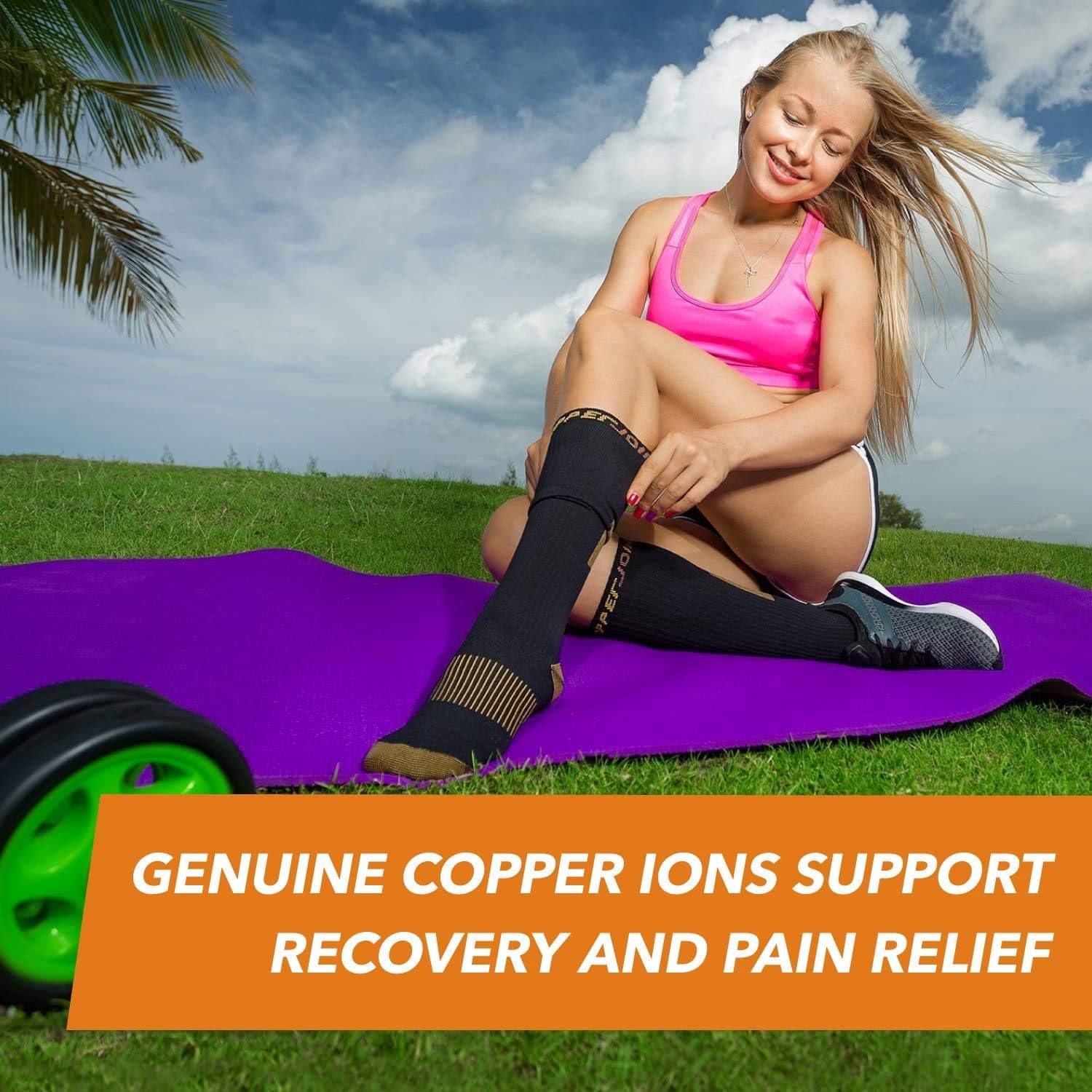 CopperJoint Long Compression Socks - Copper-Infused, Comfortable and Durable Design, Help Joint and Muscle Recovery: Clothing