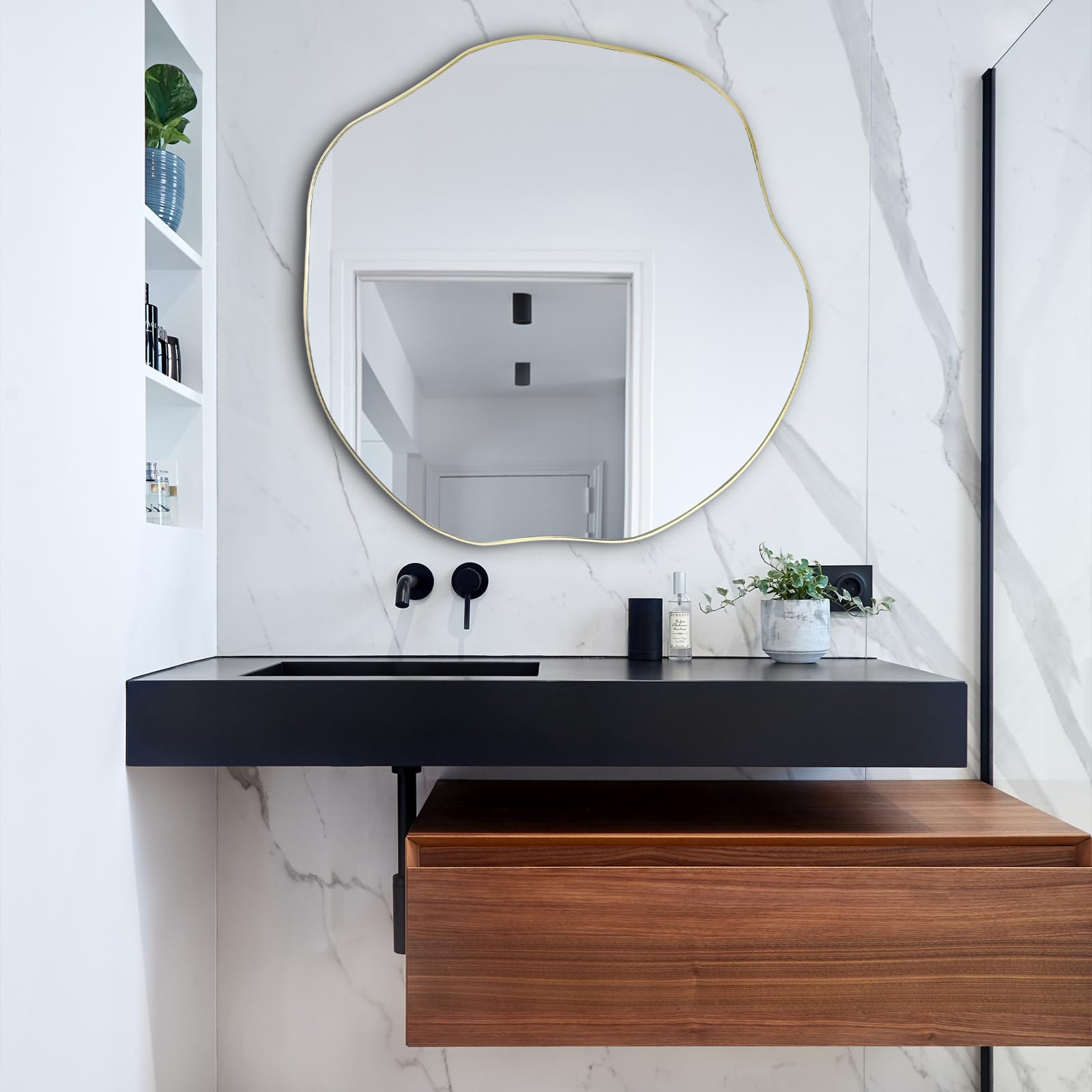 POZINO Irregular Wall Mirror, 35