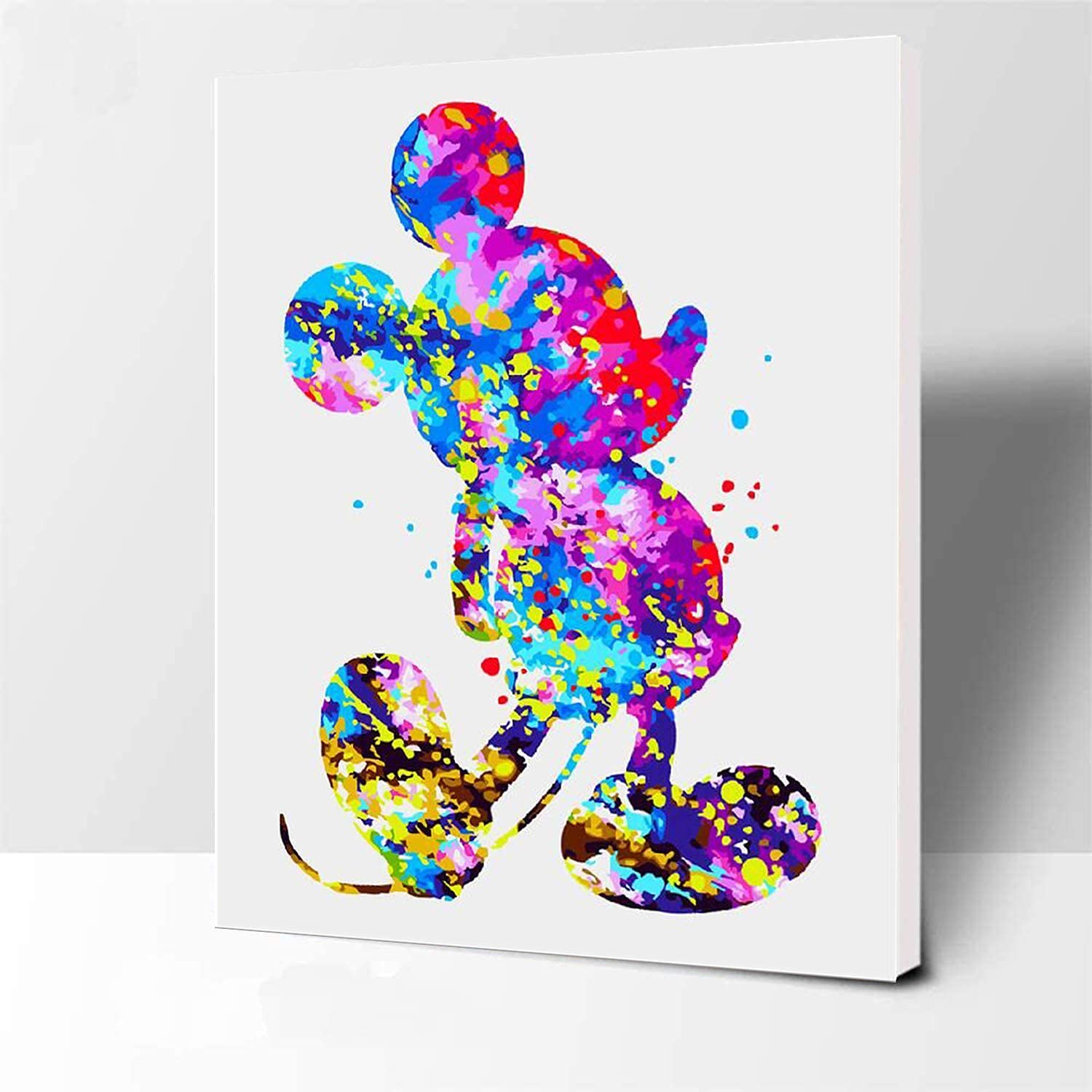 LukFun Paint by Numbers for Adults & Kids, DIY Oil Painting Paint by Number Kit, Animals Painting on Wooden Framed Canvas 16x20inch, Color Mouse