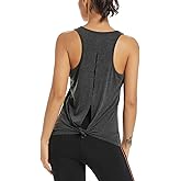 Muzniuer Womens Yoga Workout Tops-Cute Open Back Running Gym Activewear Sports Shirt for Women