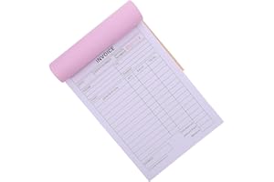 Alipis Invoice Book 2-Part Carbon Copy Receipt Pad 30 Sets 60 Pages for Small Business Order Tracking and