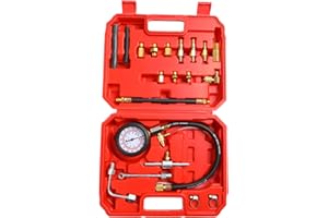 Yonligonju TU-114 Auto Fuel Pressure Gauge Tester Kit Gasoline Pressure MetersAutomobile Instrument Testing Tool (Red)