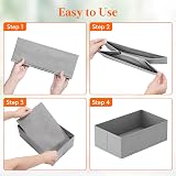 Lifewit 12 Pack Drawer Organisers Foldable Fabric Chest Dividers Light Grey view 6